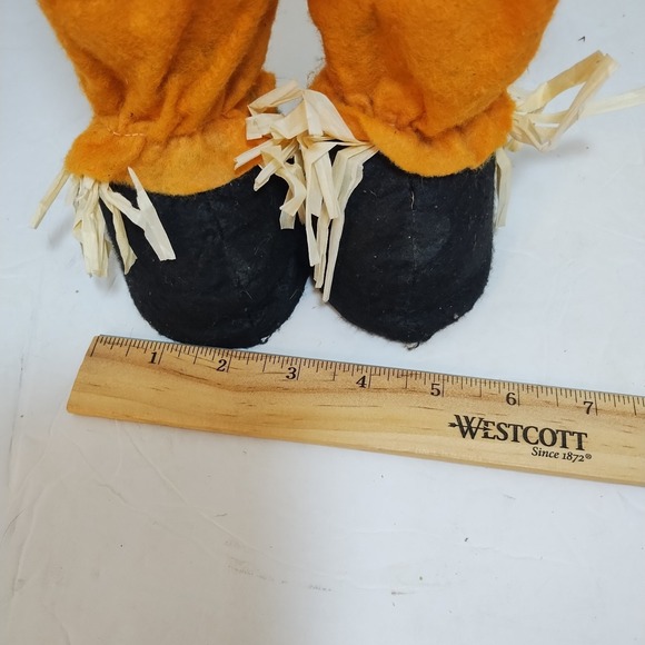 22" Standing ScareCrow Fall Denim‎ Dress Plaid Autumn Thanksgiving Decor Girl - Picture 8 of 9